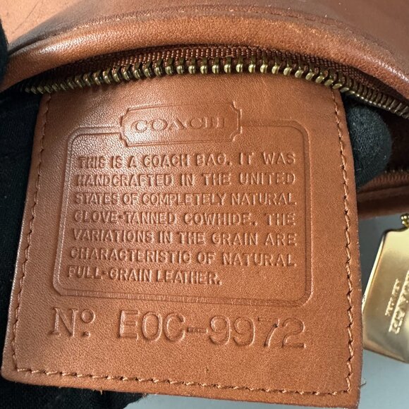 Authenitc Vintage Coach 9972 British Brown Leather Zip Top Clutch Bag - Picture 13 of 14